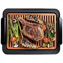 Churrasqueira Elétrica Antiaderente, Aço Inoxidável, 1660W, 110v, GOTHAM STEEL, Preto