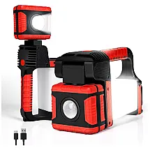 Lanterna 6000LM á Prova D IP44, com Tripé e Carregador USB, CLAKAP, Vermelho