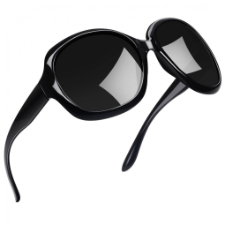 Óculos de Sol Feminino com Proteção UV, Joopin B20, Preto e Cinza