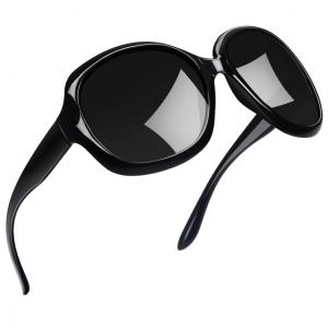 Óculos de Sol Feminino com Proteção UV, Joopin B20, Preto e Cinza