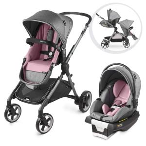 Carrinho de Bebê com Cadeira para Carro Evenflo Gold Pivot, Cinza