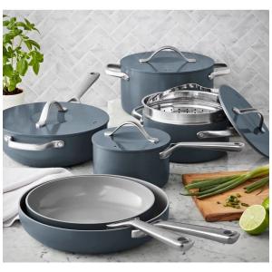 Conjunto de Panelas Antiaderente Revestida de Cerâmica, 11 Peças, MEMBER MARK, Cinza