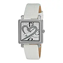 Relógio de Pulso Masculino 253XL com Mostrador Branco e Pulseira de Couro Branco - Stuhrling