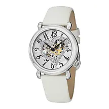 Relógio Automático Afrodite Delight 109SW 35mm com Mostrador Prateado e Fivela Tang em Couro Intercambiável - Stuhrling Prata