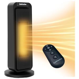 Aquecedor Elétrico portátil com Temporizador e 3 Modos de Aquecimento, 110V 1500W, CALEFACTIVE, Preto