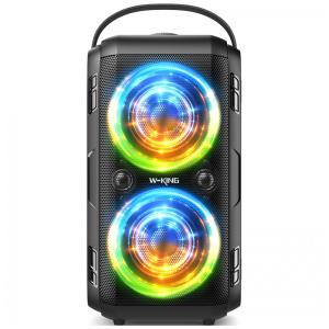 Caixa de Som Bluetooth Portatil 2 com 24H de Reprodução e Luzes LED, W KING T9 2, Preto