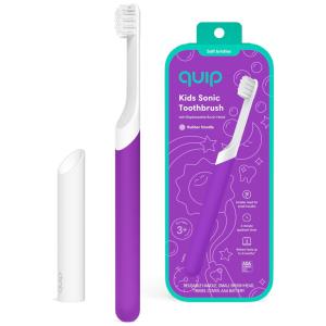 quip Escova de Dentes Elétrica Infantil Cerdas Macia e Cronomêtro, Roxa