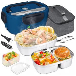 Marmita Elétrica Portátil 3 em 1 com Recipiente de Aço Inoxidável e à Prova de Vazamento , 12V 110V 60W, Vovoir, Roxa