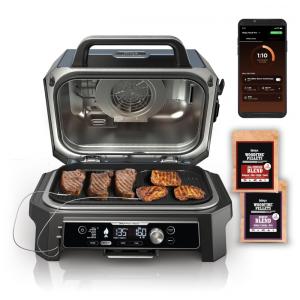 Grill Elétrico Defumador Inteligente7 em 1 com Bluetooth e Controle via APP, Ninja OG951 Woodfire Pro