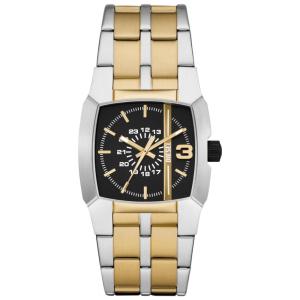 Relógio Masculino Analógico de Quartzo com Pulseira de Aço Inoxidável, Diesel DZ2169, Dourado e Prata