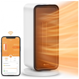 Aquecedor Elétrico de Cerâmica com Controle por APP e Termostato, 1500W 110V, Govee, Branco