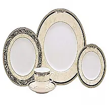 Aparelho de Jantar Wedgwood Cornucopia 5 Peças Porcelana de Ossos Borda Dourada