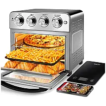 Forno Elétrico de Bancada 24.5L 7 em 1 Multifunções com Acessórios de Cozinha em Aço Inoxidável, 1700W, 110v, GEEK CHEF, Prateado