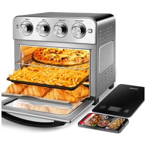 Forno Elétrico de Bancada 24.5L 7 em 1 Multifunções com Acessórios de Cozinha em Aço Inoxidável, 1700W, 110v, GEEK CHEF, Prateado