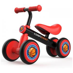 Bicicleta sem Pedal Infantil XIAPIA com 4 Rodas para Crianças de 1 a 4 Anos, Vermelha