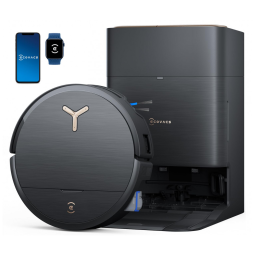 Robô Aspirador e Mop ECOVACS Preto Sucção 16.600Pa OZMO Roller Auto-lavagem X9 PRO OMNI 110V