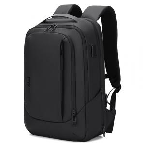 Mochila Unissex para Laptop com Porta USB, FENRUIEN, Preto