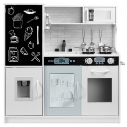 Cozinha Infantil com Design Realista, Telefone, Utensílios, Forno, Micro-Ondas e Pia para Crianças Acima de 3 Anos, Best Choice Products