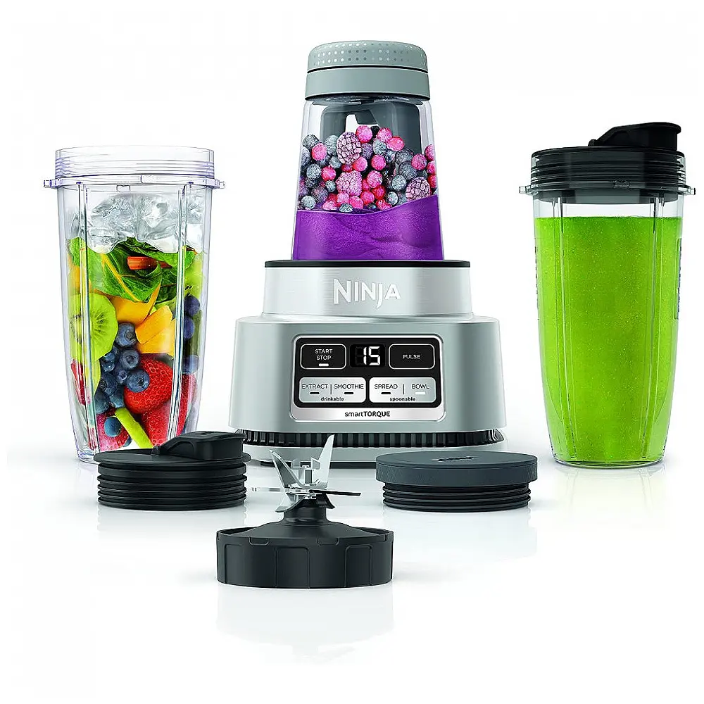 Liquidificador Ninja SS101 Foodi Prateado 2-em-1 Extrator Smoothie Bowl 1200W 120V