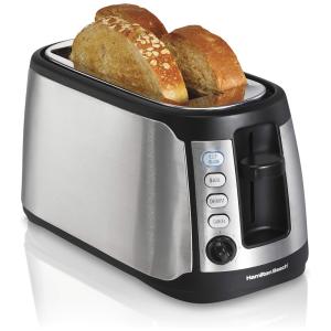 Torradeira Elétrica, 2 Slots e 4 Fatias, Com Funções de Bagel, Degelo, Desligamento Automático, 110v, HAMILTON BEACH 24810, Preto