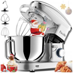 Batedeira Elétrica de Bancada 6.5 Litros 6 Velocidades em Aço Inoxidável, 110V 660W, Facelle, Prata