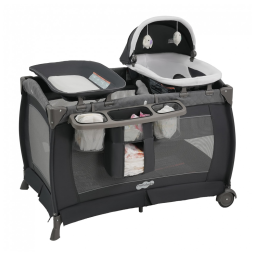 Berço Cercado Portátil com Cercadinho Dobrável para Bebês, Colchão e Trocador de Fraldas, Pamo Babe, Cinza e Preto