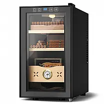 Umidor de Charutos Elétrico EUHOMY, 25 Litros, com Controle de Temperatura, Armário de Cedro Espanhol para 155 Unidades