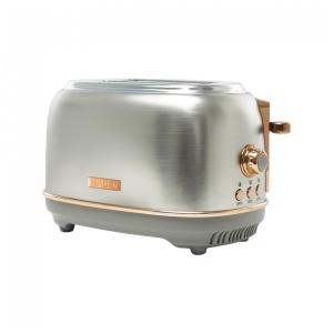 Torradeira HADEN Heritage inox 2 fatias aço e cobre com fenda larga e controle de tostagem 900W 110V