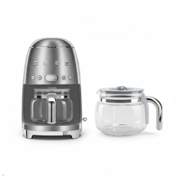 Cafeteira Gotejamento Retro Smeg – 10 xícaras Programável com Jarra Extra Inox, DCF02 DCF12 – 120V
