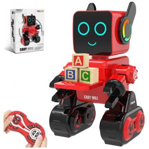 Robô Interativo Inteligente com Luz LED, Fala e Dança para Crianças, HBUDS, Vermelho