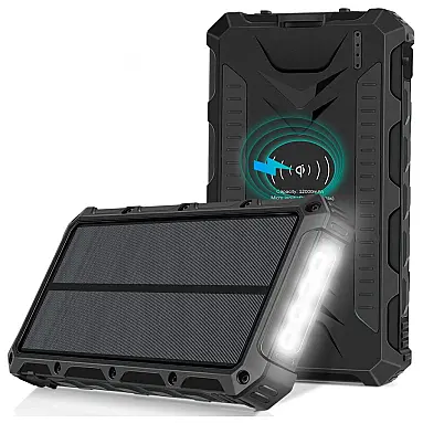 Powerbank Carregador Solar 20000mAh, Qi