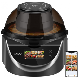 Air Fryer 8 Litros com 50 Receitas Pré Programadas e Painel Digital, 1700W 110V, WELOV, Preto