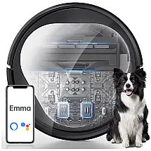 Aspirador de Pó Robô com Conexão via APP WIFI e Auto Esvaziamento, 110V, Meetrifo Emma, Preto