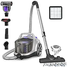Aspirador de Pó com Fio e Sem Saco, Portátil com Filtro HEPA, 110V, Aspiron, Prata