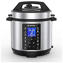 MOOSOO Panela de Pressão Elétrica de 5.6L, Multifuncional, 1000W, 110V, Prata