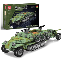 Kit de Construção Veículo Blindado Militar Alemão da 2º Guerra Mundial com 1298 Peças e Controle Remoto para Crianças e Adultos, Mould King