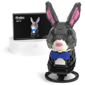 Kit de Construção Estátua de Coelho com 1453 Peças, Nifeliz, Preto