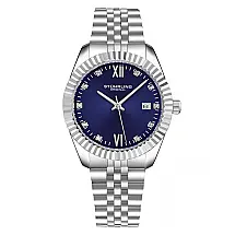 Relógio Stuhrling D24T Clássico em tons de Marinha e Prata.