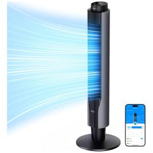 Ventilador de Torre com 8 Velocidades, 4 Modos, Aromaterapia e Sensor de Temperatura, 110V 55W, GoveeLife, Preto