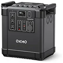 OKMO Gerador de Energia Portátil de 2000W, 2220Wh a Bateria de Lítio, Entrada Max 200W, PD 60W
