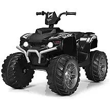 Costzon Kids Quadriciclo Elétrico 1 Assento 12V, com Luzes de LED, Amarelo