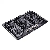Cooktop a gás 5 bocas Deli-Kit inox escovado embutir queimadores selados em latão 110V