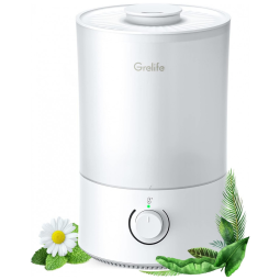 Umidificador Ultrassônico Portátil Grelife 4L até 40H, Branco