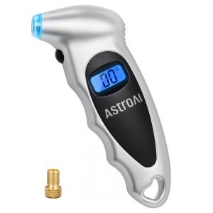 Calibrador de Pressão Digital AstroAI 0150PSI, Preciso em Incrementos de 0,1, Display LCD Retroiluminado e Adaptador de Válvula Presta