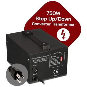 Transformador (Conversor) de Voltagem Universal LiteFuze 750W Elevação/Redução 110-120V para 220-240V/220-240V para 110-120V Tomada
