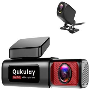 Qukulay Câmera Frontal Automotiva 4K 1080P com Wi Fi e GPS com Tela LCD Dobrável 170, 512GB
