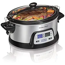 Panela Elétrica Digital Programável 5,6 L com Dual Timer, 280W, 110V, HAMILTON BEACH 33861, Prateado