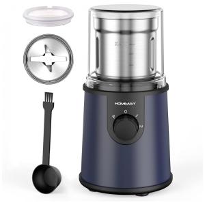 Moedor de Café Elétrico Ajustável com 3 Configurações de Moagem, 110V 350W, Homeasy, Azul