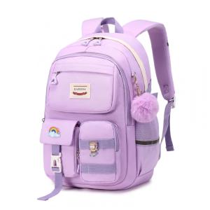 Mochila escolar MUSEVOS roxa kawaii com múltiplos bolsos para meninas