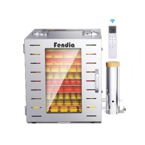 Desidratador de Alimentos para Jerky com 10 Bandejas de Aço Inoxidável, 1000W, Temporizador de 24 Horas e Controle de Temperatura a 90°C